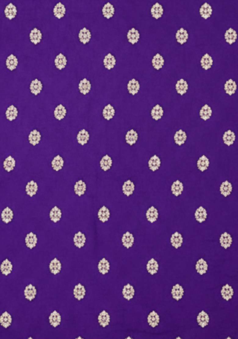 Deep Purple Silk Pre Draped Saree Set - Indya