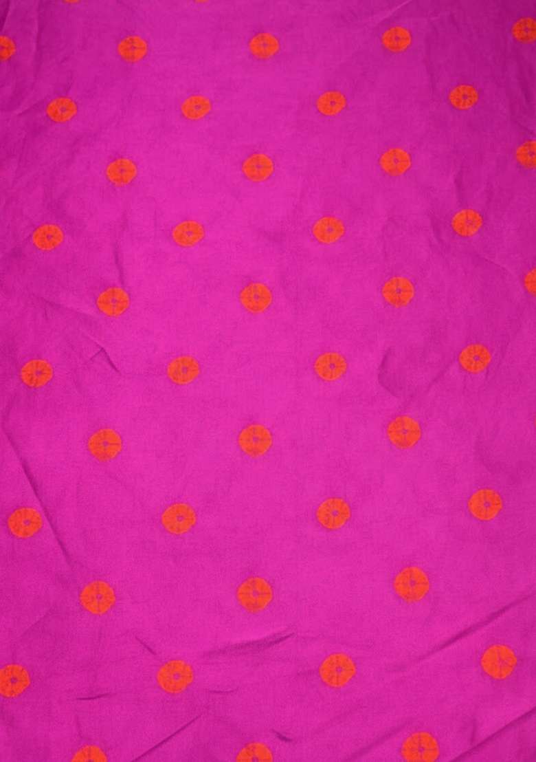 Pink Printed Satin Pre Draped Saree Set - Indya