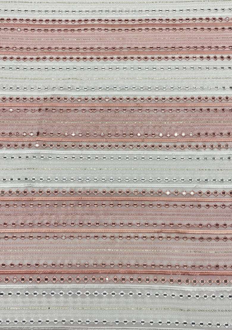 Dusty Pink Embellished Georgette&nbsp; Pre Draped Saree Set - Indya