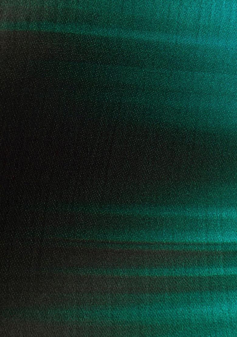 Dark Brown Satin Pre Draped Saree Set - Indya