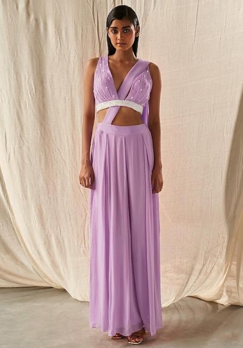 Cream Hand Work Embellished Fusion Set