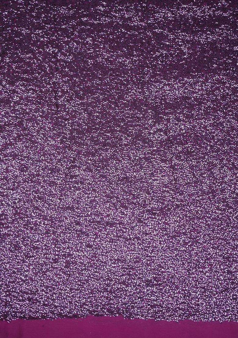 Deep Purple Sequin Georgette Pre Draped Saree Set - Indya