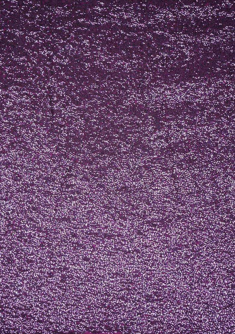Plum Sequin Georgette Pre Draped Saree Set - Indya