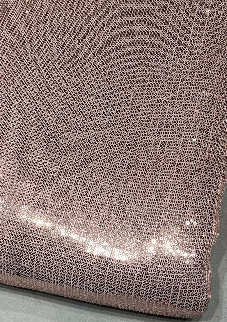 Dusty Pink Sequin Pre Draped Saree Set - Indya