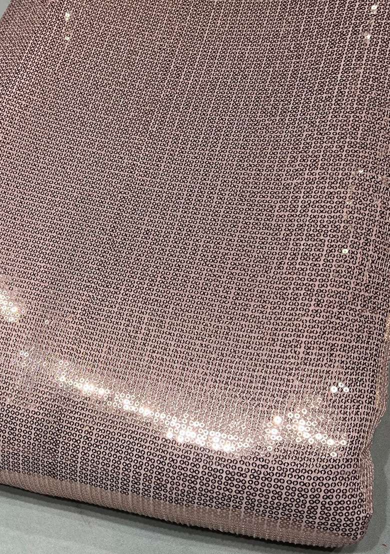Rose Gold Sequin Pre Draped Saree Set - Indya