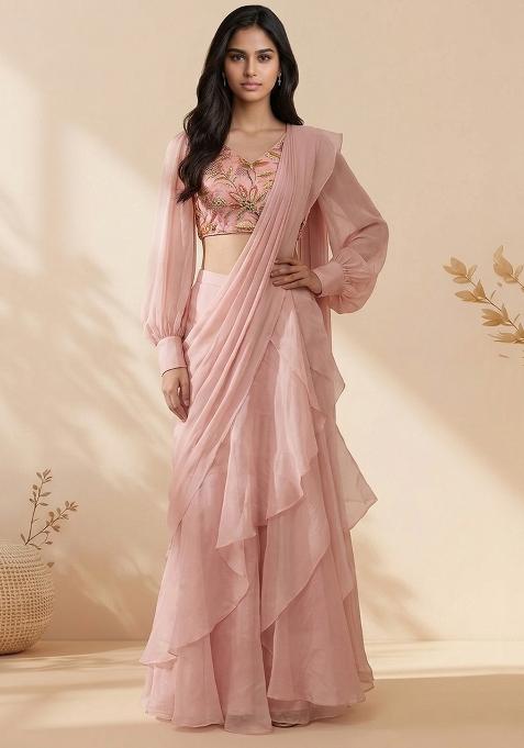 Dusty Pink Embroidered Fusion Set
