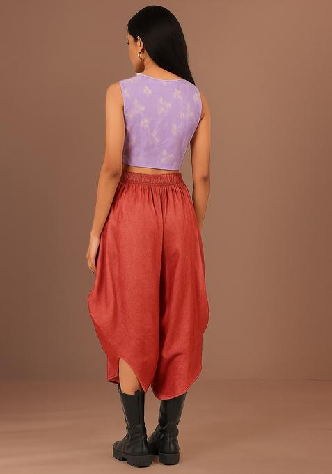 Light Purple Brocade Crop Top