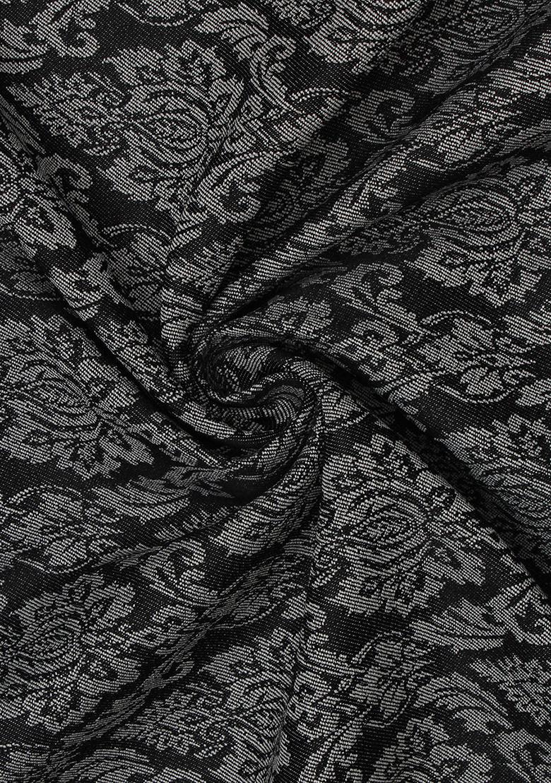 Black And Grey Jacquard Denim Shirt