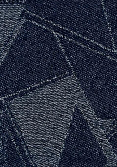 Blue Jacquard Denim Waistcoat