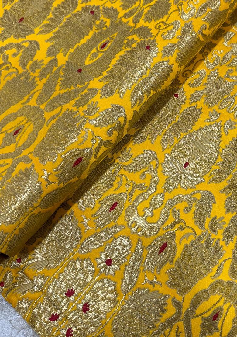 Yellow Jacquard  Peplum Top - Indya