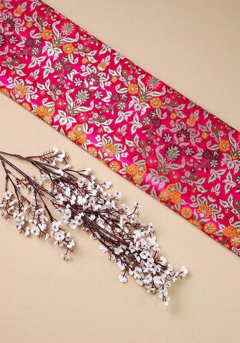 Magenta Embroidered Brocade Peplum Top