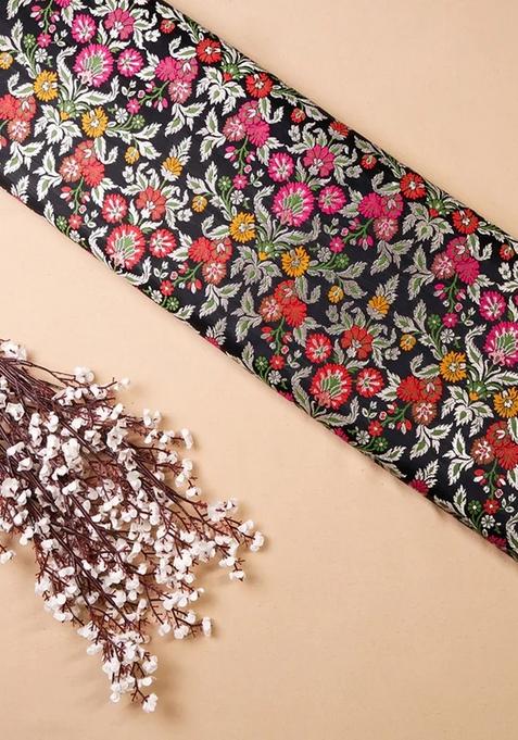 Multicolor Embroidered Brocade Peplum Top