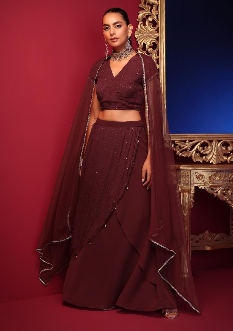 kikli 3 colour lehenga-set of 3 ( blouse, kalidar skirt & dupatta) – Naaz  By Noor