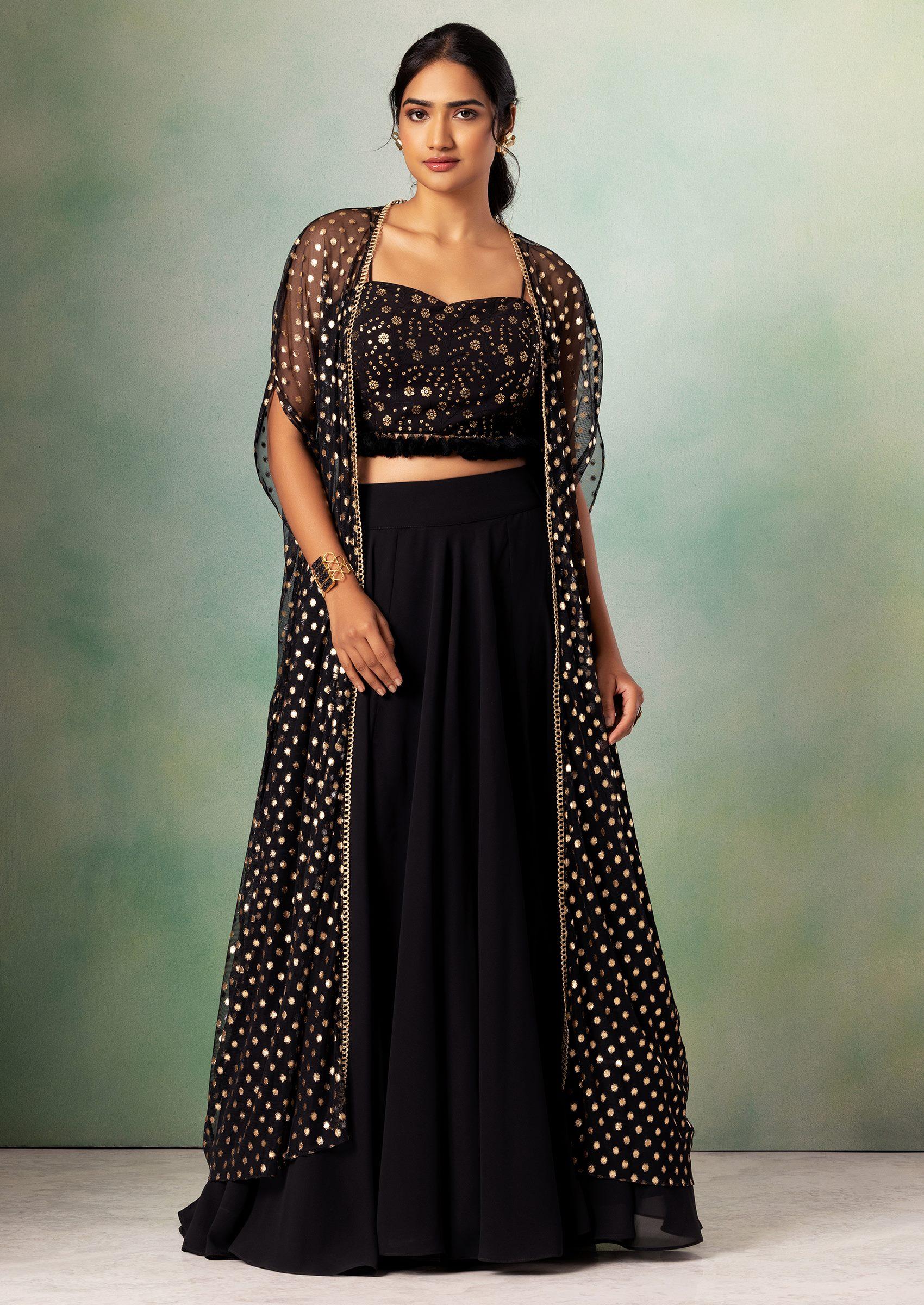 Buy Black Heavy Raw Silk Digital Gulghast Parvaneh Lehenga Jacket Set For  Women by Torani Online at Aza Fashions.