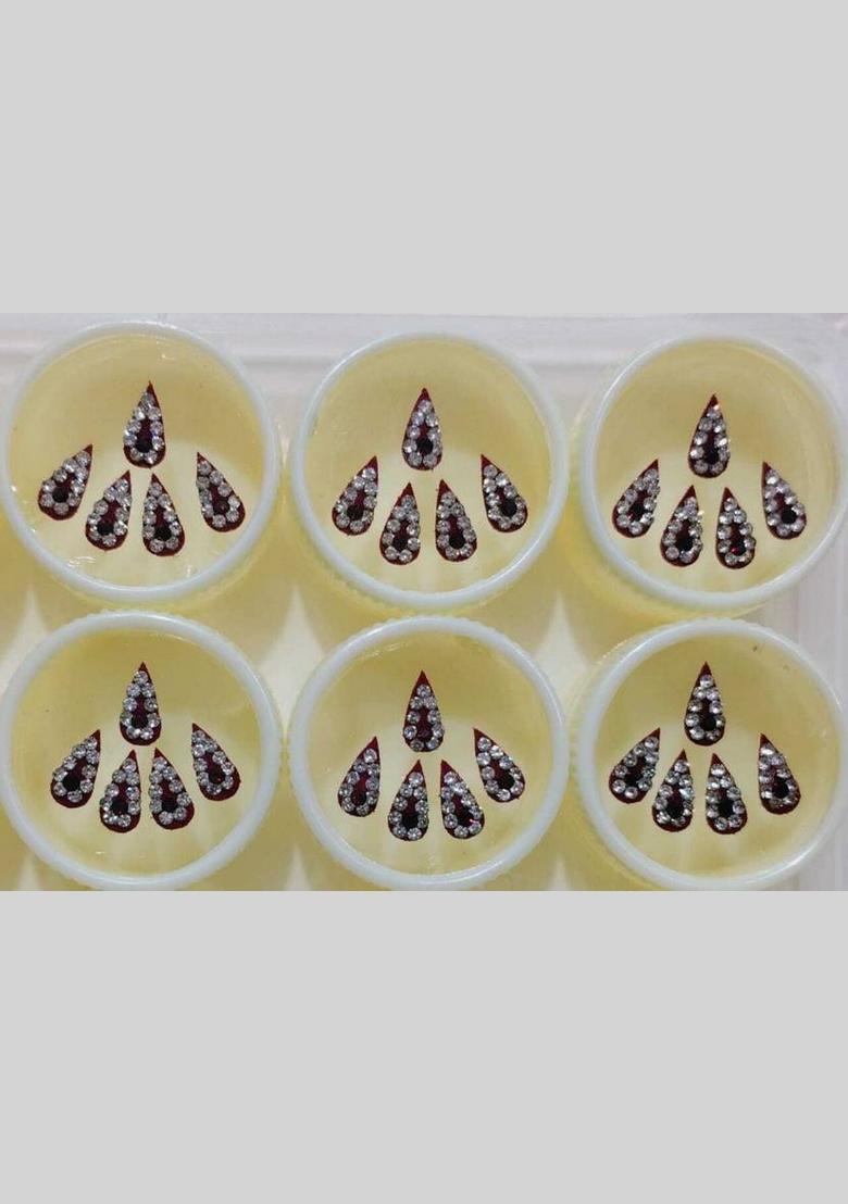 Maroon Designer Bindi Set - Indya