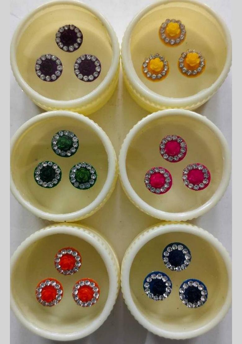 White Designer Bindi Set - Indya