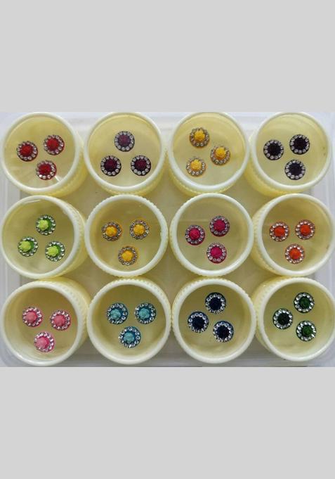 White Designer Bindi Set