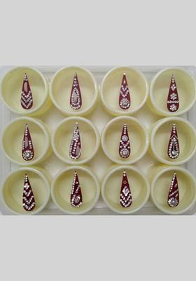 White Designer Bindi Set