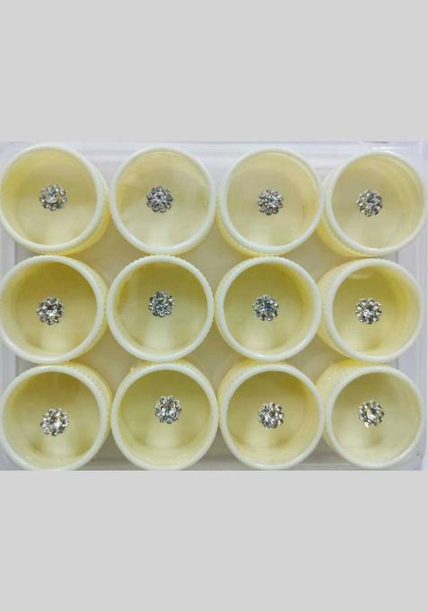 White Designer Bindi Set