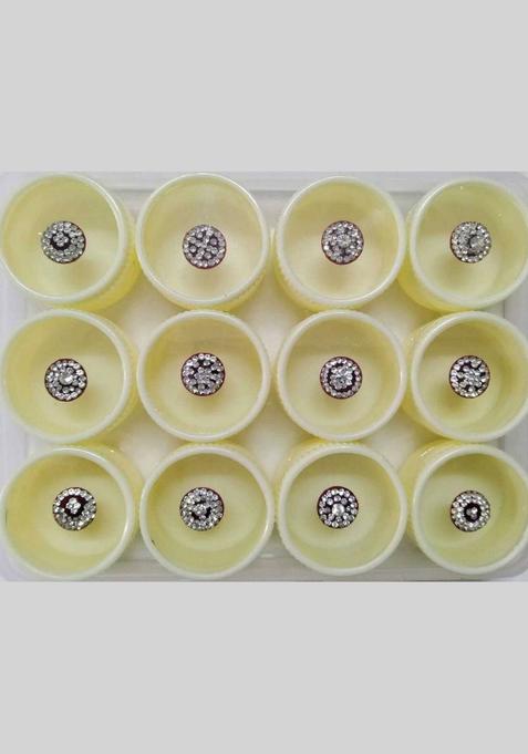 White Fancy Bindi Set
