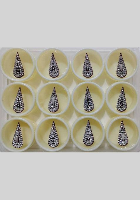 White Fancy Bindi Set