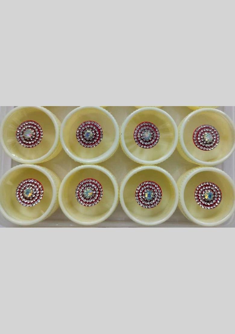White Elegant Bindi Set - Indya