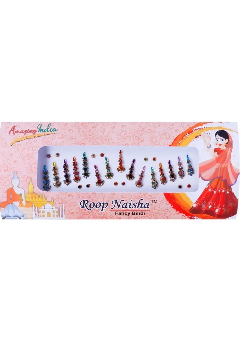 Multicolor Fancy Stone Bindi Set - Indya
