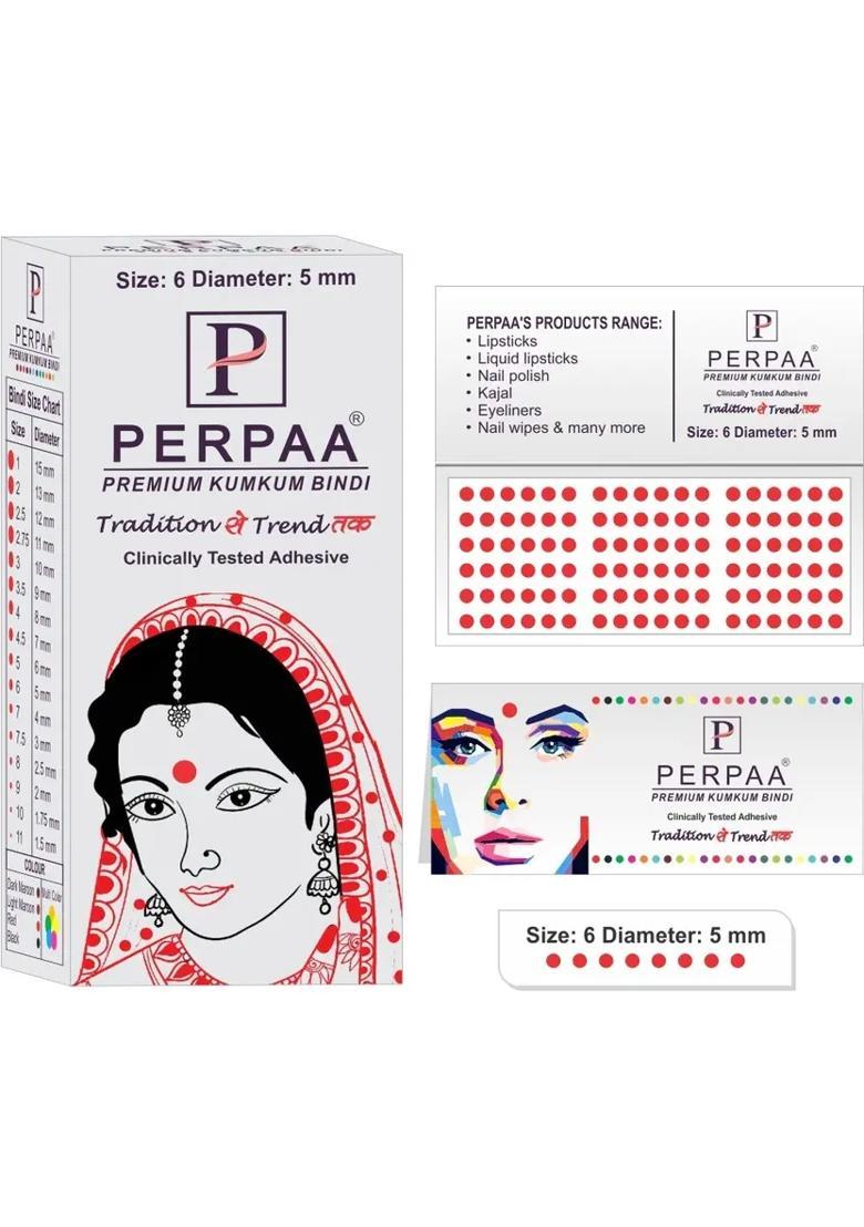 Red Fancy Velvet Bindi Set - Indya