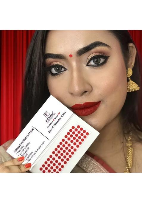 Red Fancy Velvet Bindi Set