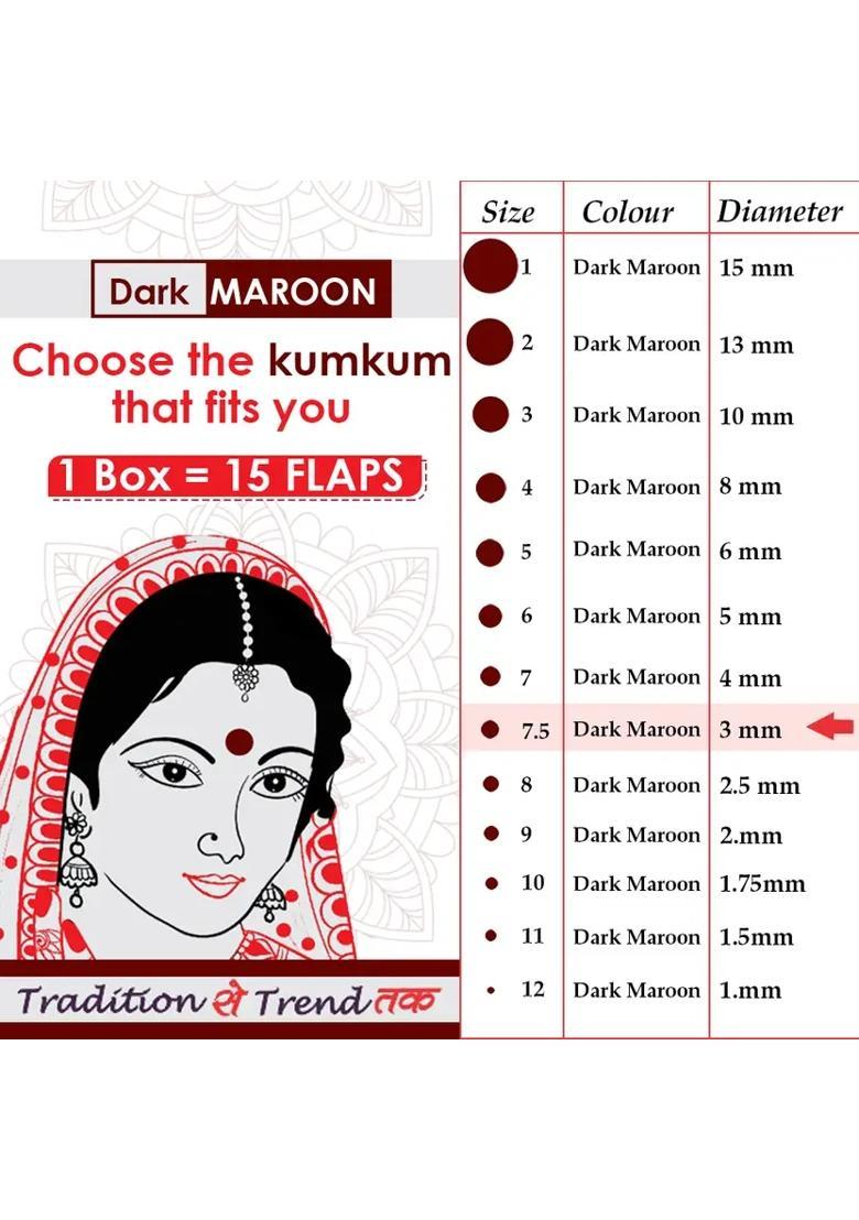 Maroon Fancy Velvet Bindi Set - Indya