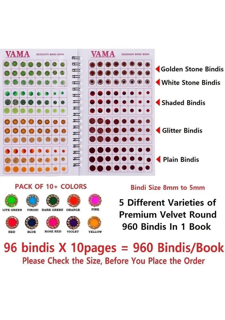 Multicolor Fancy Velvet Bindi Set - Indya