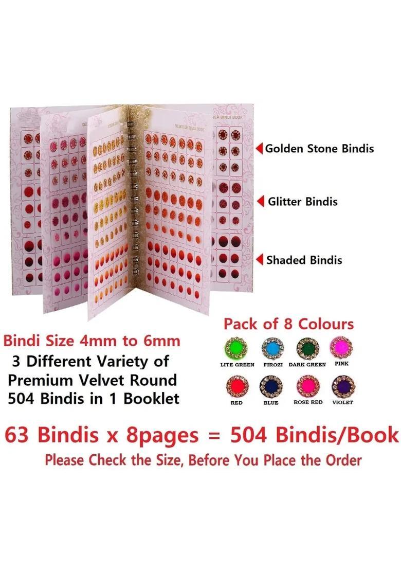 Multicolor Fancy Stone Bindi Set - Indya