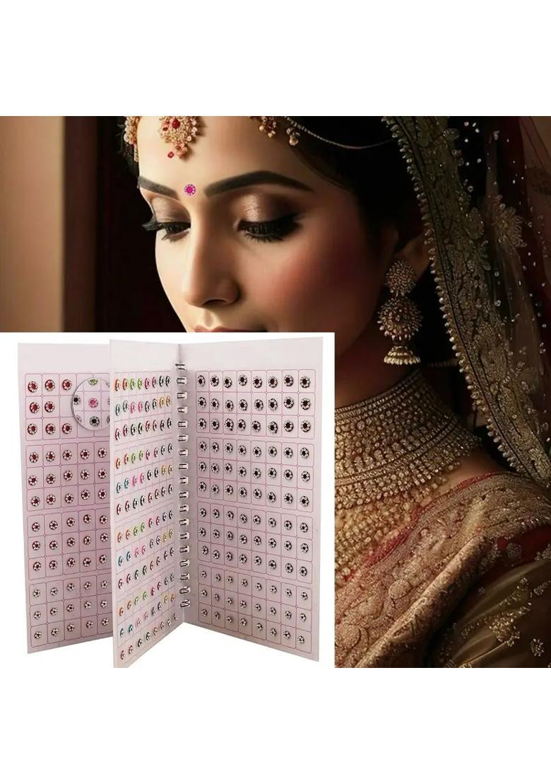 Multicolor Fancy Stone Bindi Set - Indya