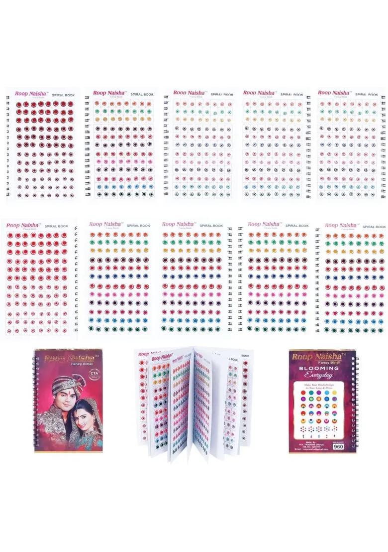 Multicolor Fancy Stone Bindi Set - Indya