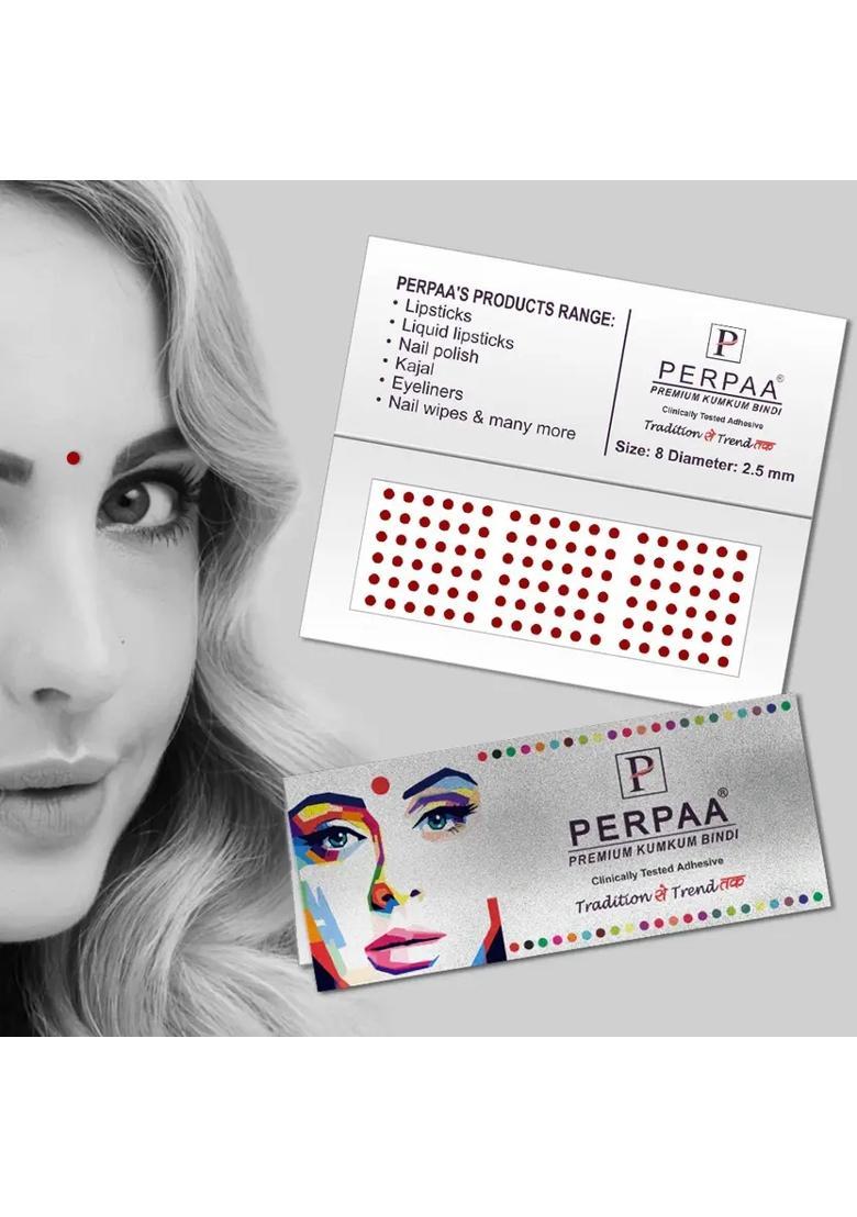 Maroon Fancy Velvet Bindi Set - Indya