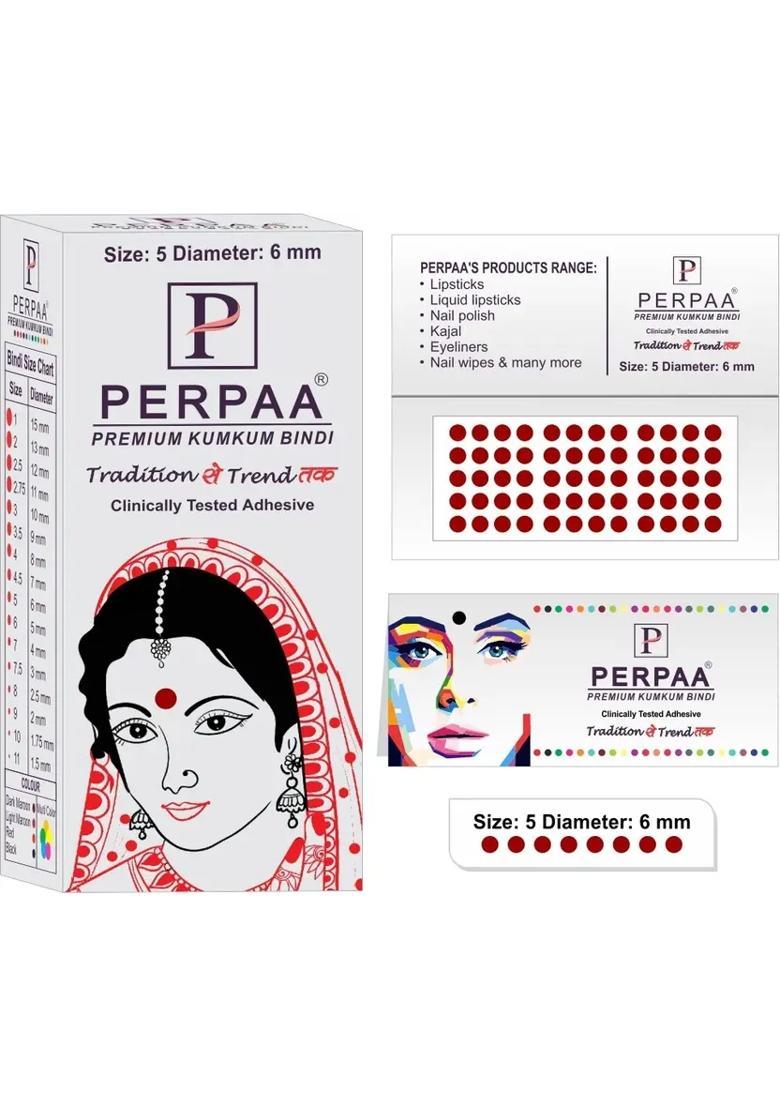 Maroon Fancy Velvet Bindi Set - Indya