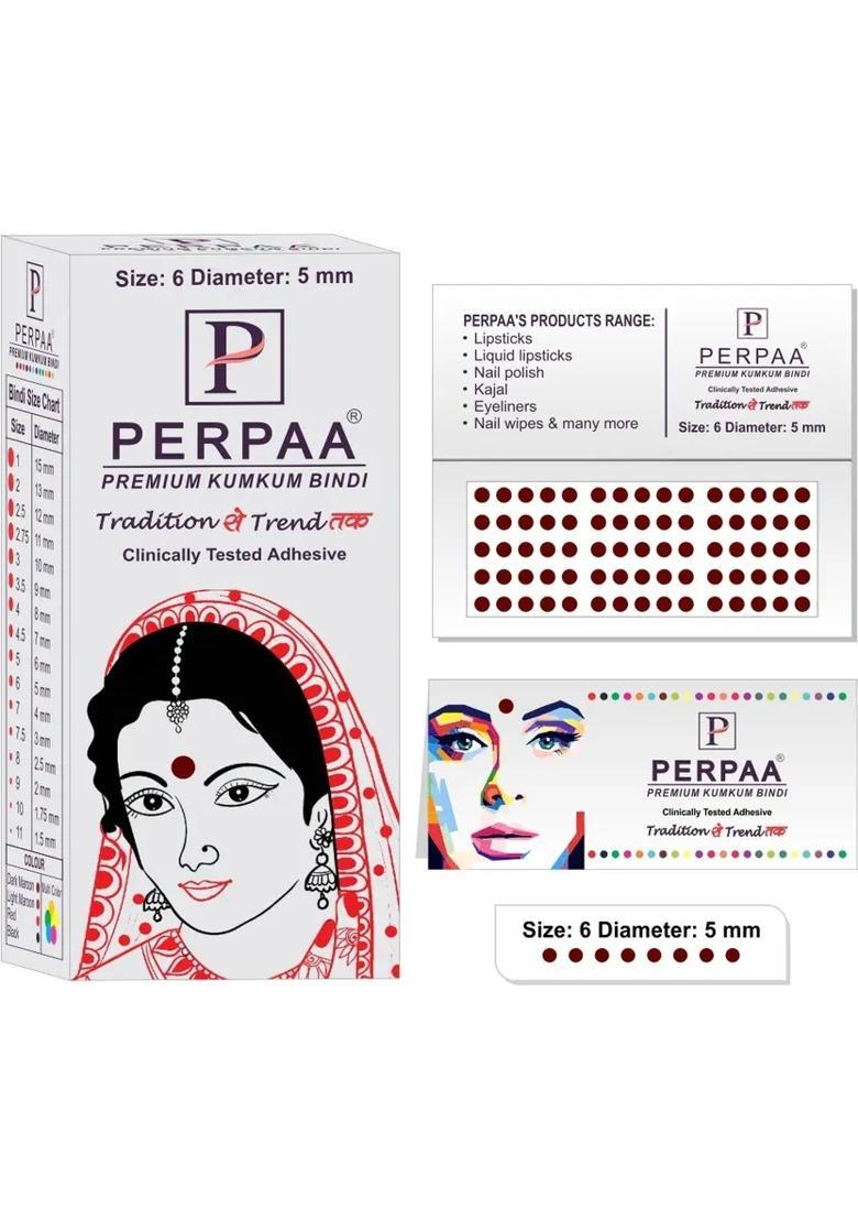 Maroon Fancy Velvet Bindi Set - Indya