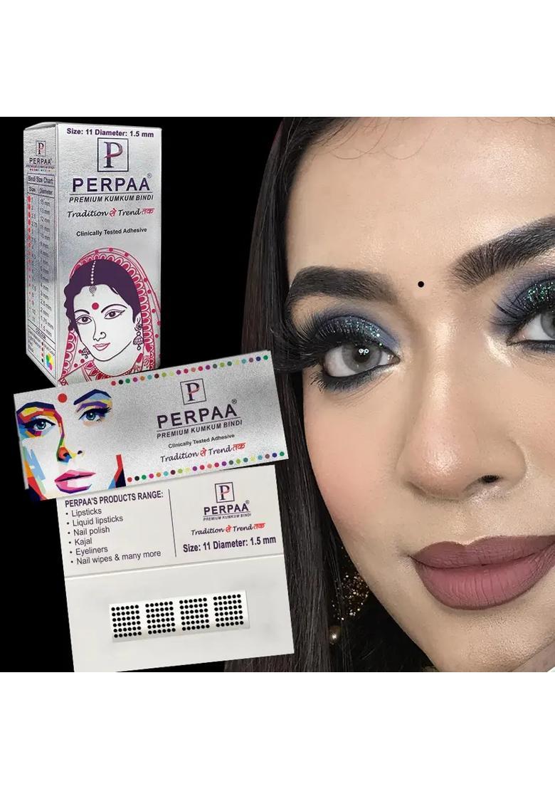 Black Fancy Velvet Bindi Set - Indya