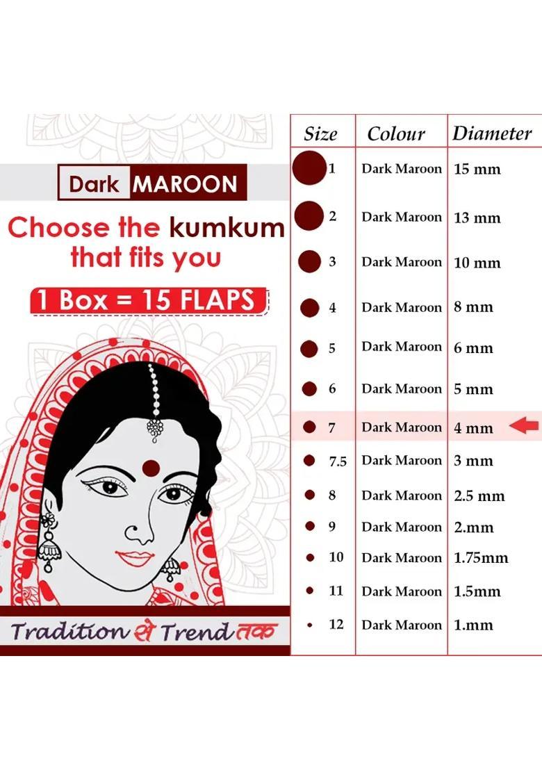 Maroon Fancy Velvet Bindi Set - Indya