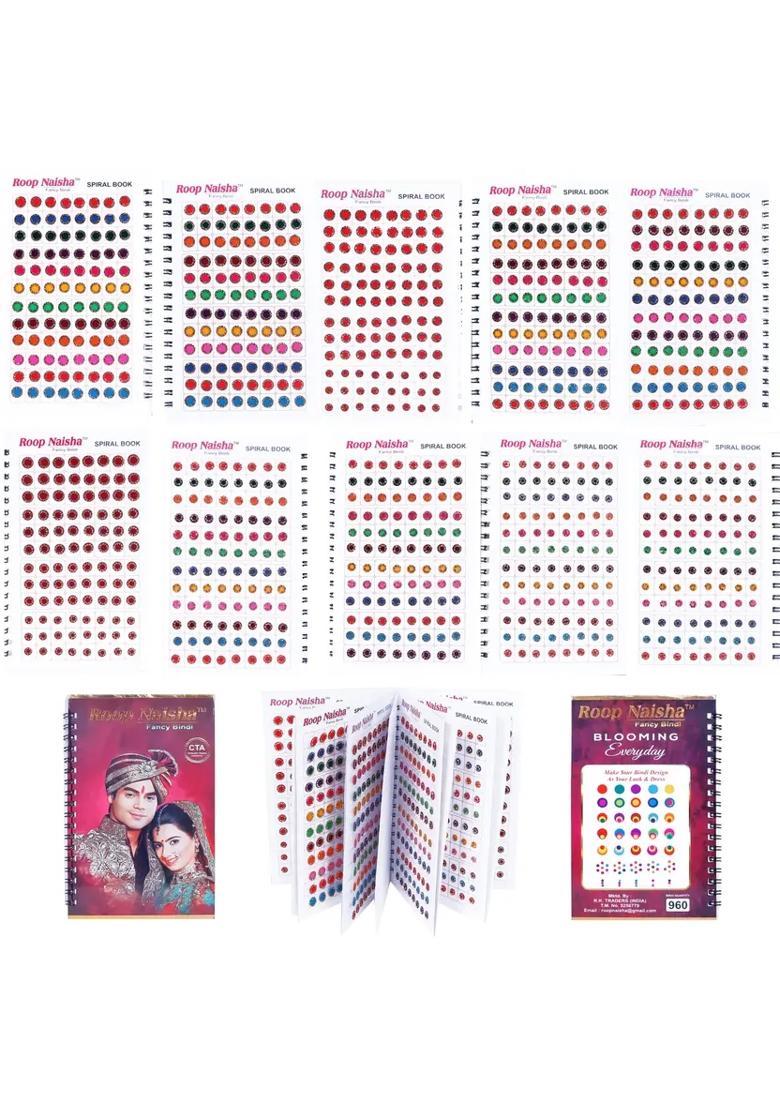 Multicolor Fancy Stone Bindi Set - Indya