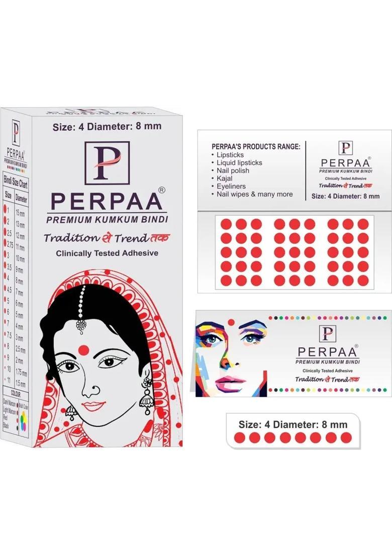 Red Fancy Velvet Bindi Set - Indya
