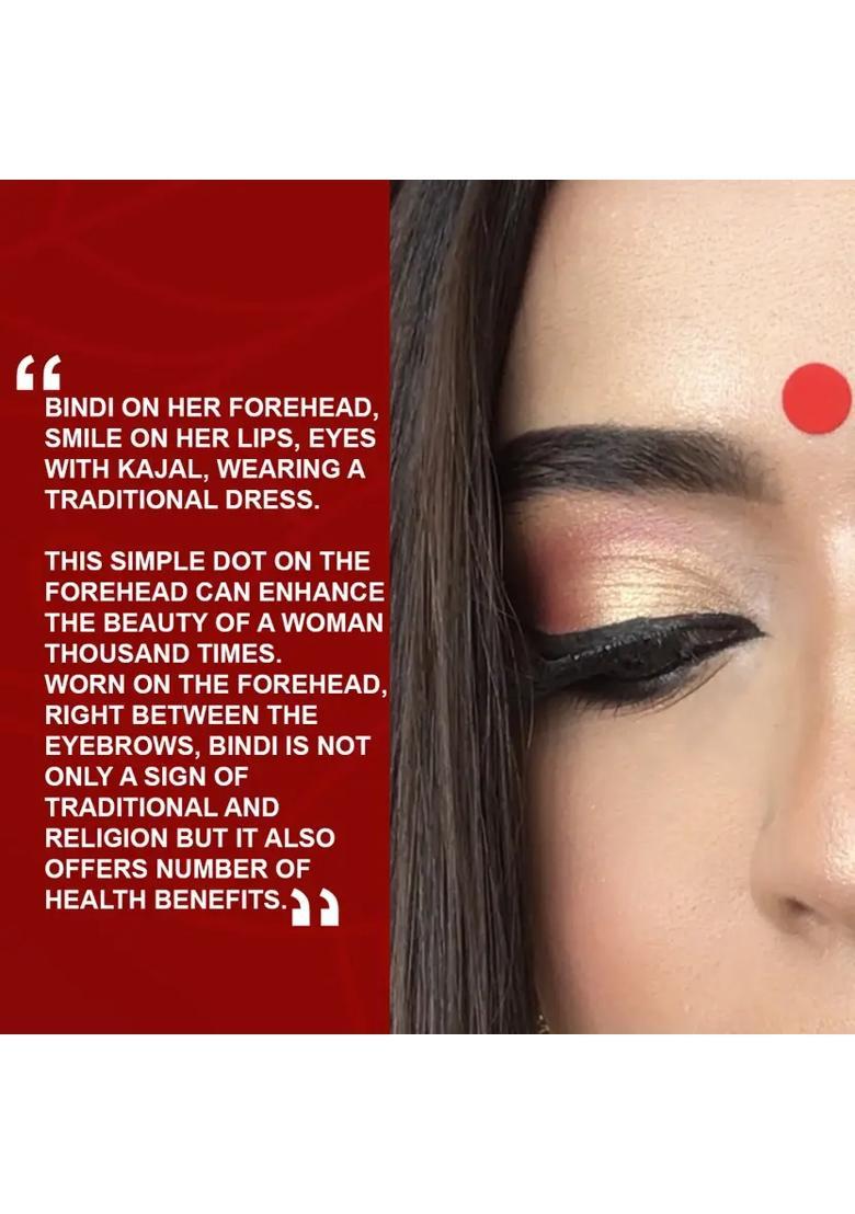 Red Fancy Velvet Bindi Set - Indya