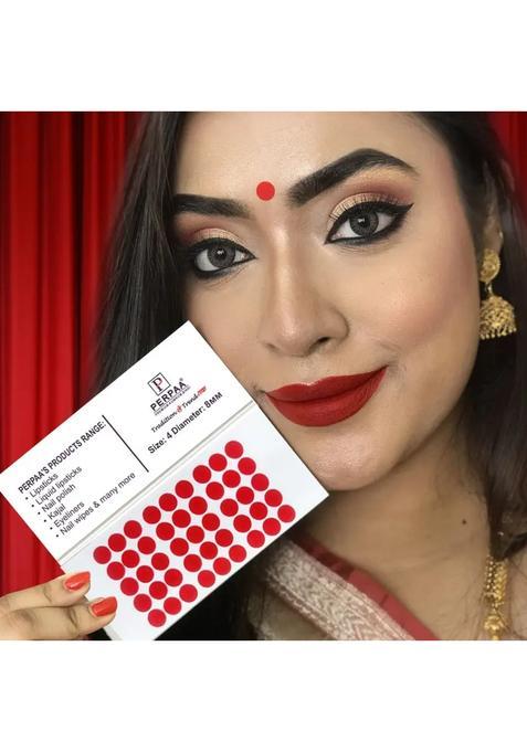 Red Fancy Velvet Bindi Set