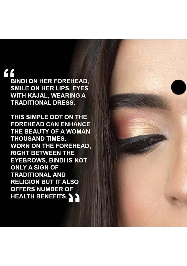 Black Fancy Velvet Bindi Set - Indya