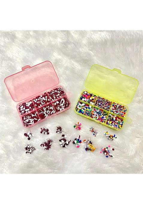 Multicolor Fancy Velvet Bindi Set