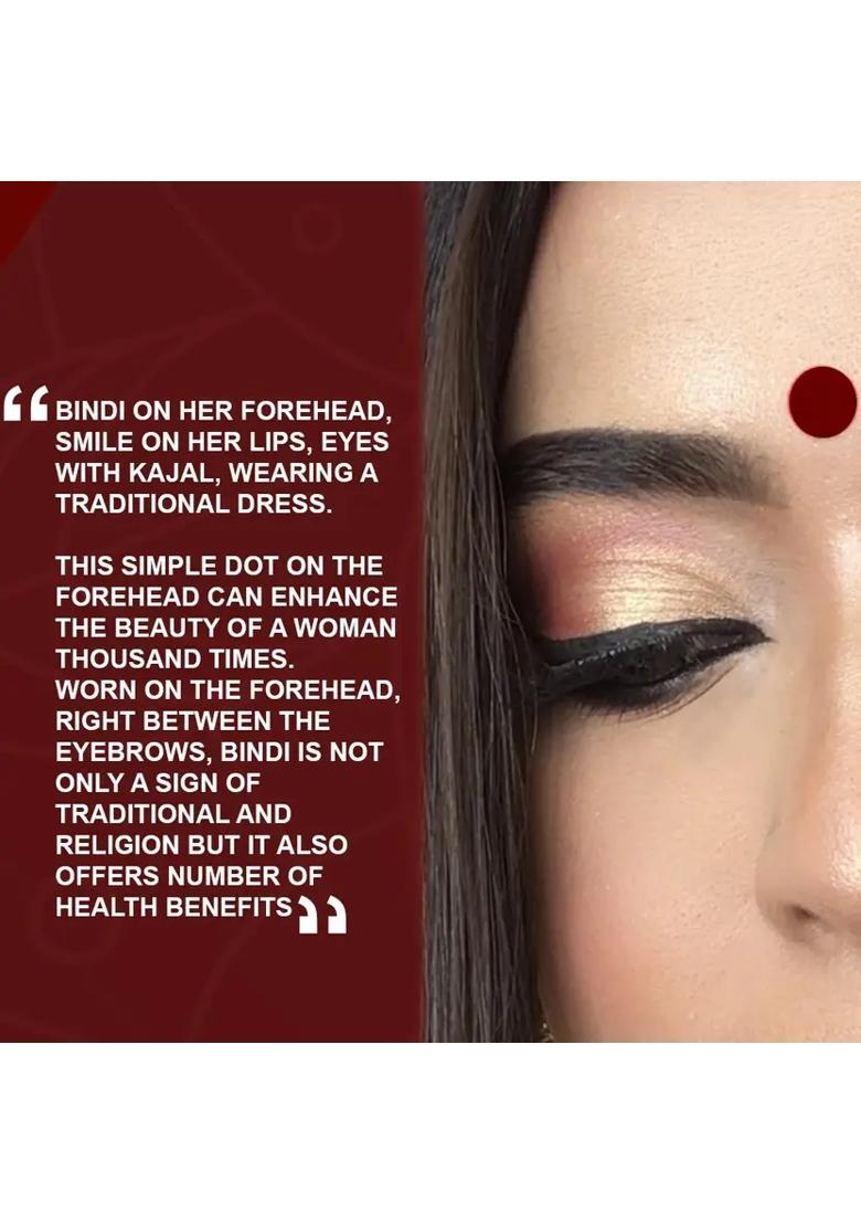 Maroon Fancy Velvet Bindi Set - Indya