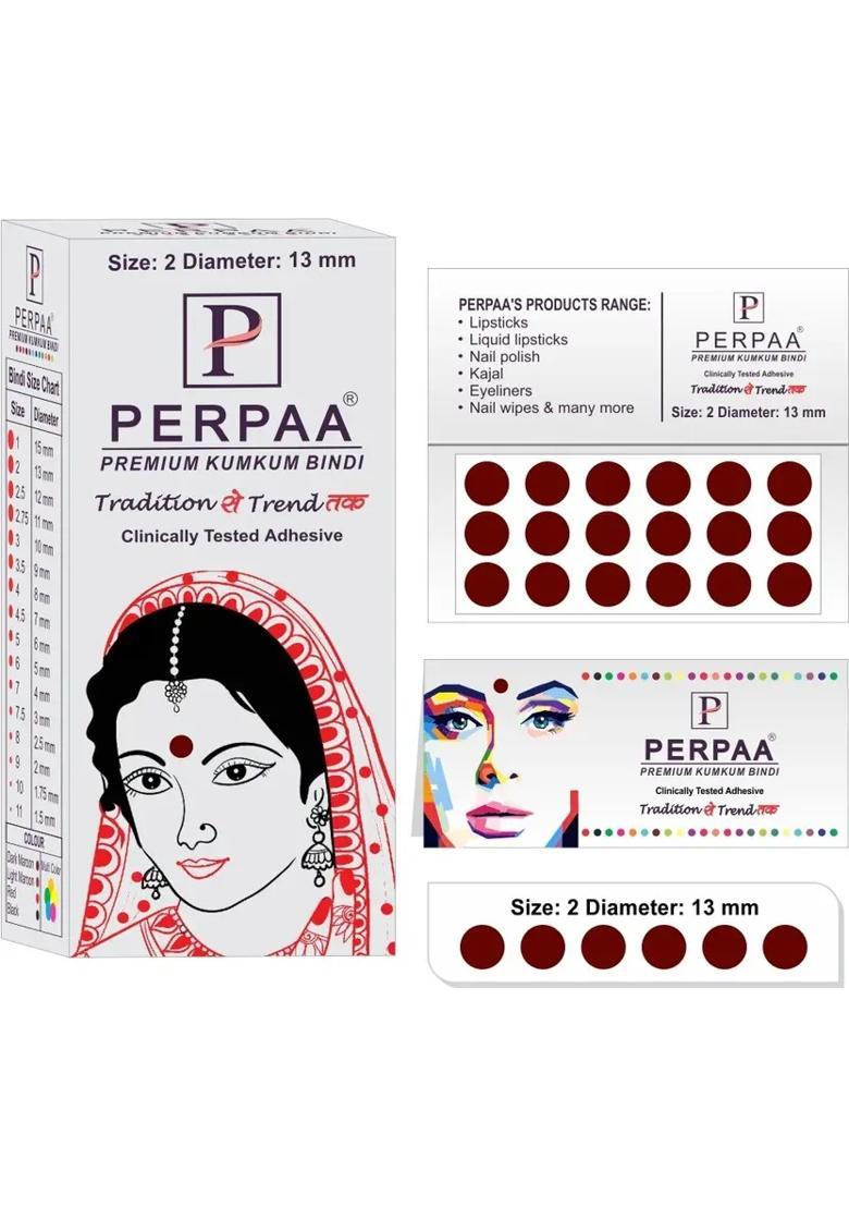 Maroon Fancy Velvet Bindi Set - Indya