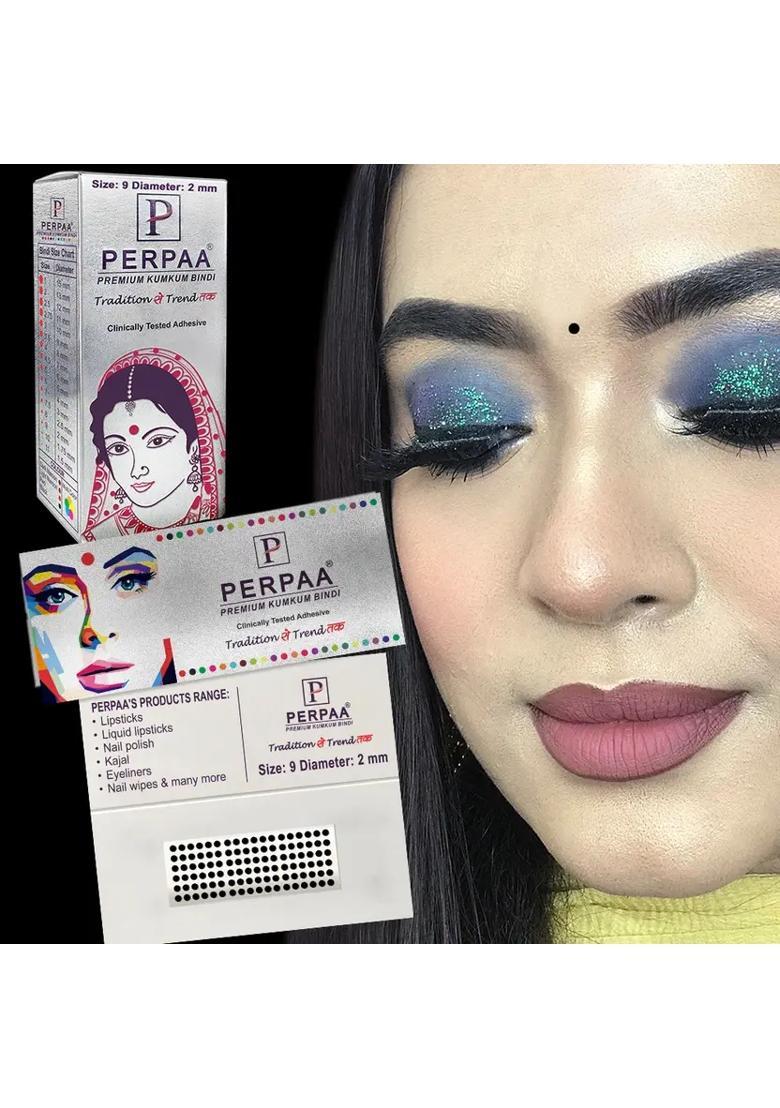 Black Fancy Velvet Bindi Set - Indya
