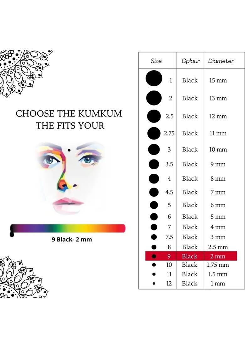 Black Fancy Velvet Bindi Set - Indya