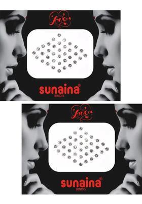 White Fancy Stone Bindi Set
